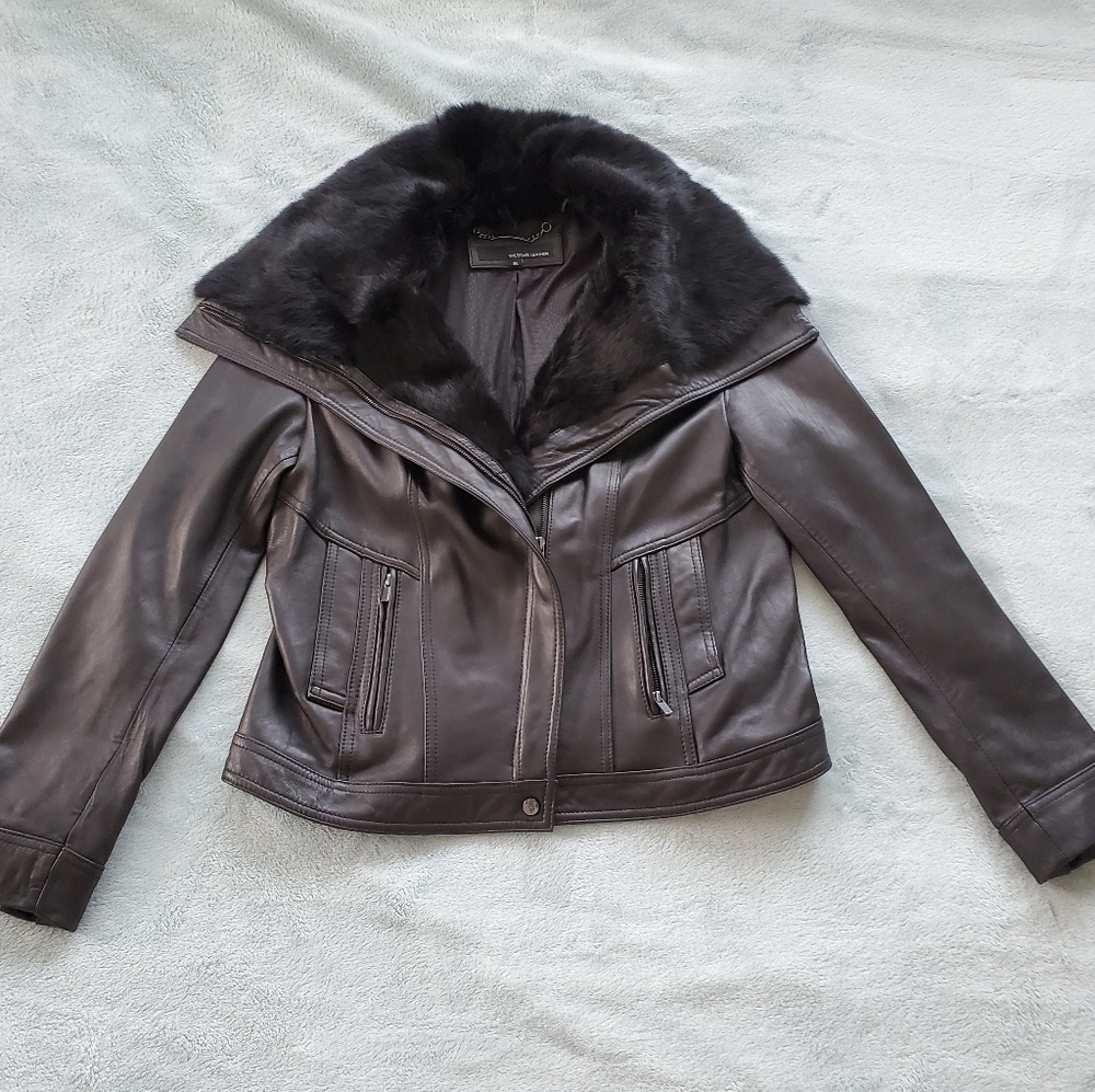 Part 1 Wilsons Leather: fur collar leather jacket